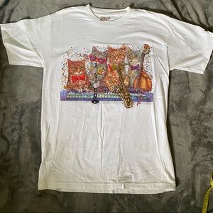 VNTG Print’s of Tails Band Cat Tee